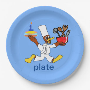 Assiettes En Carton Drôle Chef bleu clair Ducky Plaque en papier Kazoo