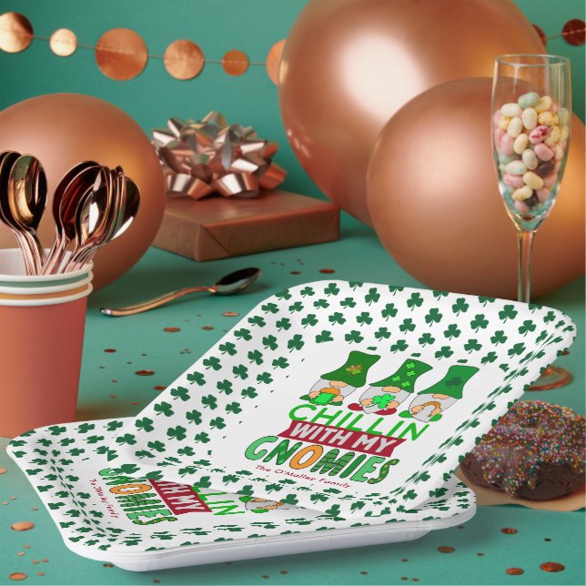 Assiettes En Carton Drôle Chillin avec mon Jour de la Saint Patrick Gn (Multi)