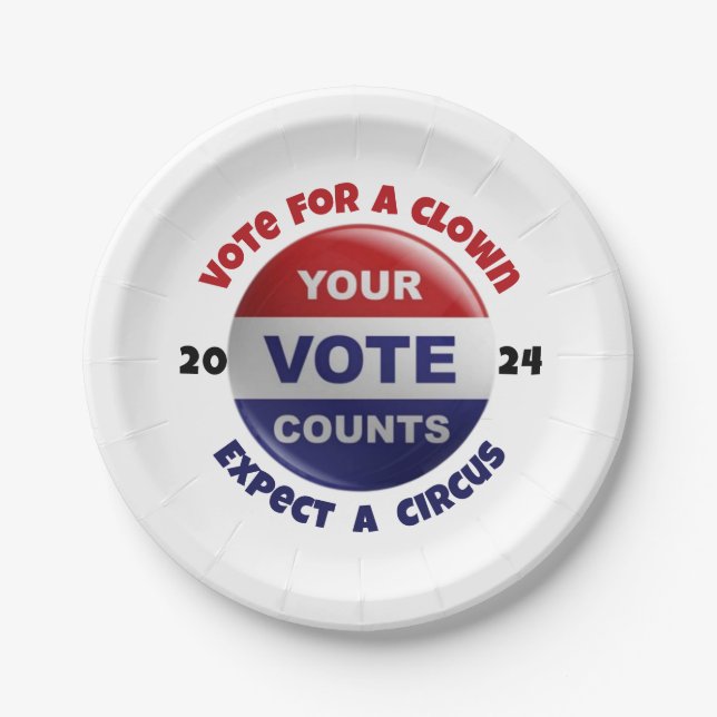 Assiettes En Carton Drôle Citation politique Rouge Bleu Bleu Plaque (Devant)