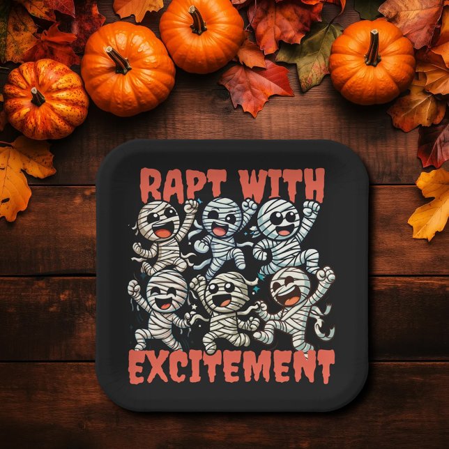 Assiettes En Carton Drôle Dancing Mummies Rapt avec excitation (Funny Dancing Mummies Rapt with Excitement Paper Plate Cover Photo)