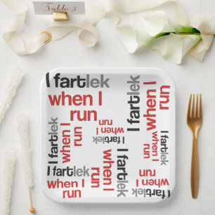 Assiettes En Carton Drôle de thème de course I FARTlek quand je cours