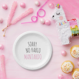 Assiettes En Carton Drôle Désolé NO Hablo Mantardo