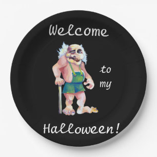 Assiettes En Carton Drôle Halloween troll scandinave Ogre