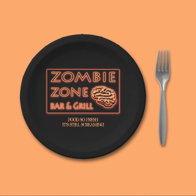 Assiettes En Carton Drôle Halloween Zombie nourriture si frais (Créateur téléchargé)