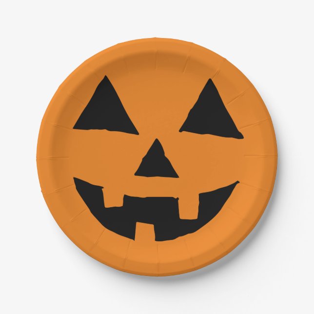 Assiettes En Carton Drôle Jack O Lanter Halloween Art Simple Jack O (Devant)