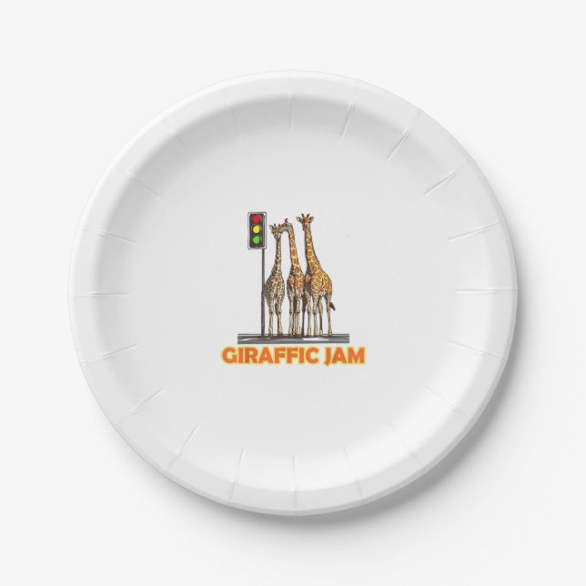 Assiettes En Carton Drôle Jam de la Giraffe de Pun (Devant)