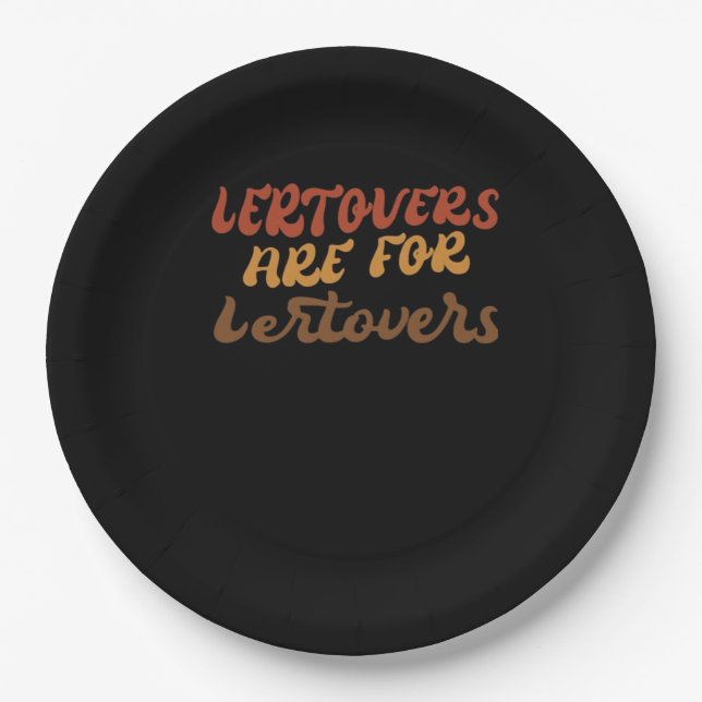 Assiettes En Carton Drôle Leftoto Sont Pour Quitters Thanksgiving Esse (Devant)