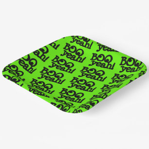 Assiettes En Carton Drôle Lime Green Booyeah ! Halloween des yeux croi