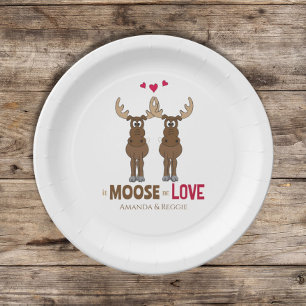 Assiettes En Carton Drôle Mariage mignon Humour Whimsical Moose Party