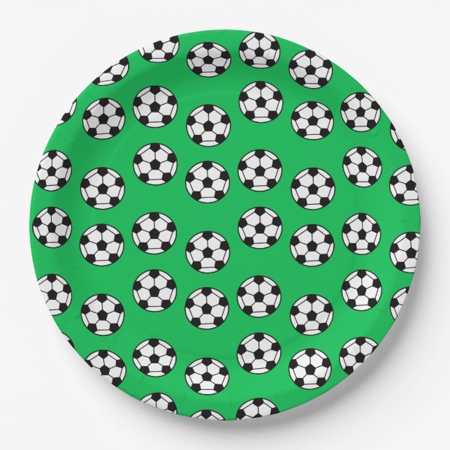 Assiettes En Carton Drôle Motif de balle de football (Devant)