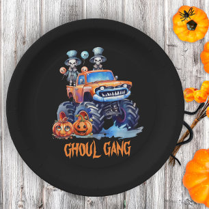Assiettes En Carton Drôle Skeletons Aquarelle Ghoul Gang Halloween