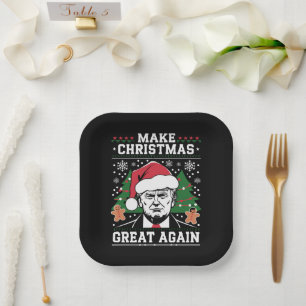 Assiettes En Carton Drôle Trump 2024 Faire Noël Grande Encore