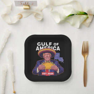 Assiettes En Carton Drôle Trump Golfe De Nous Amérique 2025 Trump