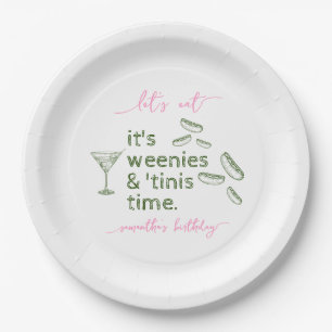 Assiettes En Carton Drôles de Petits Cornichons & Tinis Soirée d'anniv