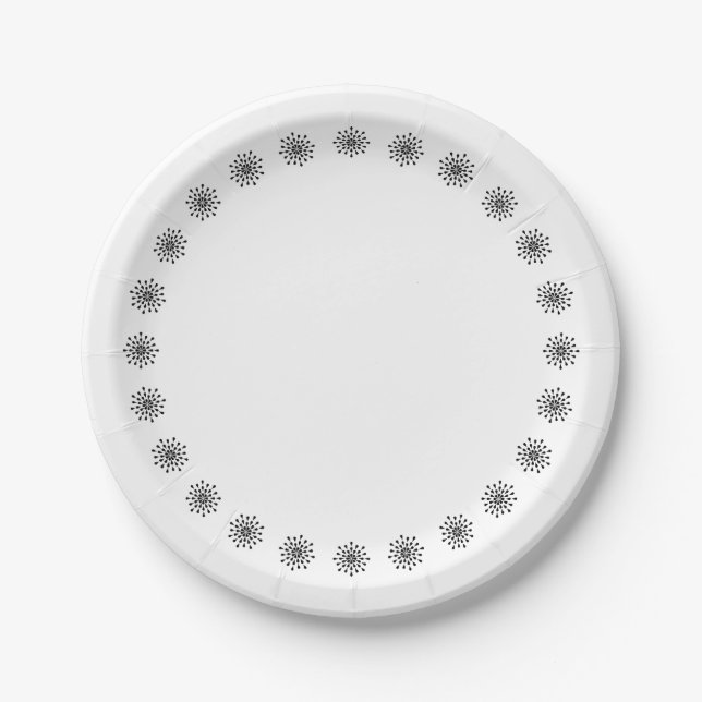 Assiettes En Carton Drops noirs (Devant)