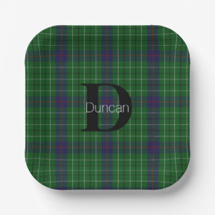 Assiettes En Carton Duncan Clan Plaid Monogram Papier