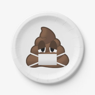 Assiettes En Carton Dunette malade Emoji de masque