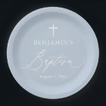 Assiettes En Carton Dusty Blue Croix blanche Boy Baptiser Plaques de f<br><div class="desc">Dusty Blue Croix Blancs Baptême de garçon Plaques de fête,  Baptême Bleu,  Baptême de garçon,  Plaques de papier Baptême Bleu moderne</div>