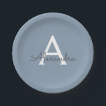 Assiettes En Carton Dusty Blue minimaliste moderne Monogramme élégant<br><div class="desc">Découvrez notre Dusty Blue Minimalist Modern Monogram Elegant Collection : Elevez votre style avec une sophistication sobre et un charme intemporel. Notre collection présente des motifs minimalistes dans une teinte bleu roux apaisante, rehaussée d'élégants monogrammes adaptés à votre goût personnel. De la papeterie raffinée aux accessoires polyvalents, chaque pièce de...</div>