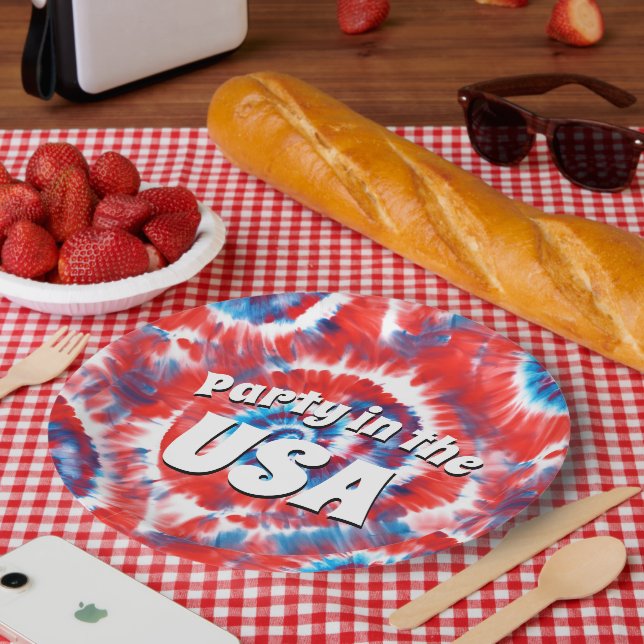 Assiettes En Carton Dye cravate (Pique-nique)