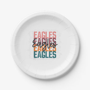 Assiettes En Carton Eagles School Sports Ventilateur Team Spirit