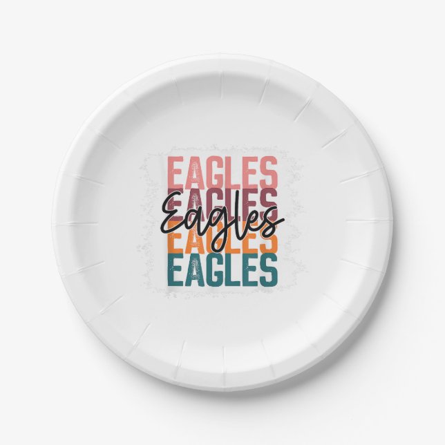 Assiettes En Carton Eagles School Sports Ventilateur Team Spirit (Devant)