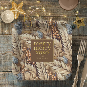 Assiettes En Carton Earth Tones Christmas Joyeux Motif#21 ID1009
