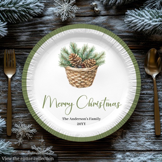 Assiettes En Carton Earthy Boho Botanical Christmas Bouquet Dinner  (Earthy Boho Botanical Christmas Bouquet Dinner Plates)