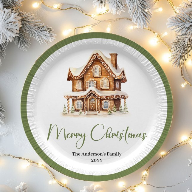 Assiettes En Carton Earthy Minimal Christmas Custom Family Dinner  (Earthy Minimal Christmas Custom Family Dinner Plates)