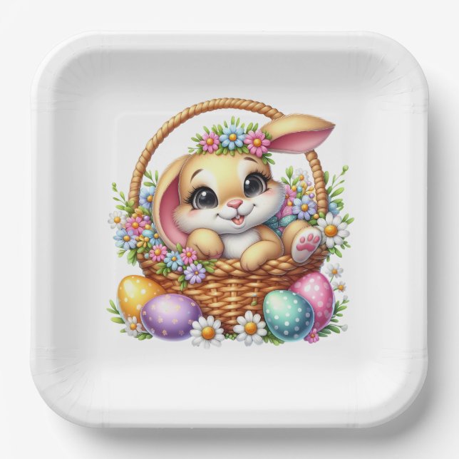 Assiettes En Carton Easter Bunny  (Recto)