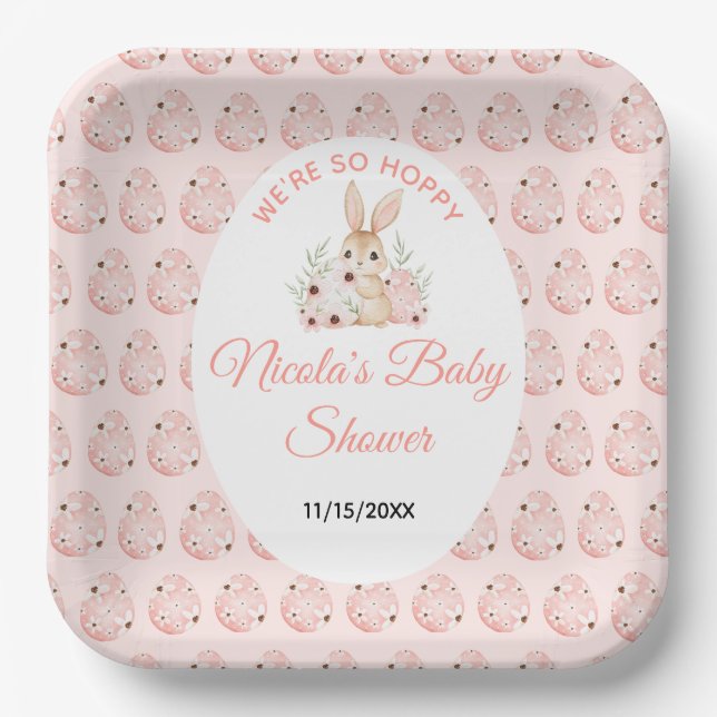 Assiettes En Carton Easter Bunny Baby Shower (Recto)