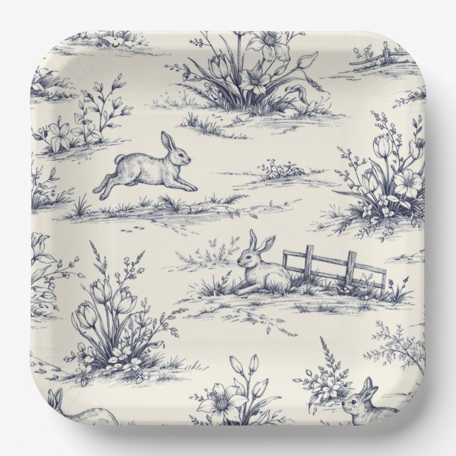 Assiettes En Carton Easter Bunny Plates (Recto)