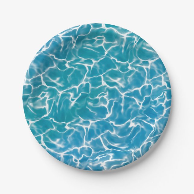 Assiettes En Carton Eau bleue* (Devant)