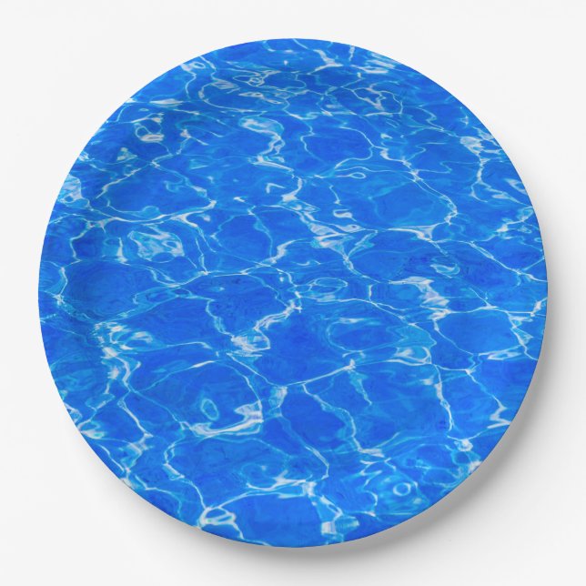 Assiettes En Carton Eau Bleue Fraîche (Devant)