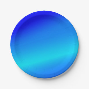 Assiettes En Carton Eau claire bleu cuivre pastel abstrait