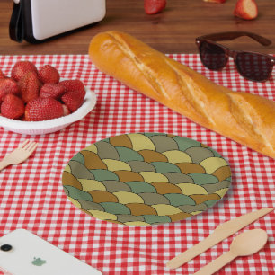 Assiettes En Carton Écaille de dragon, éventails, vagues, Seigaiha, ca