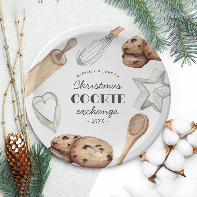 Assiettes En Carton Échange de cookies de Noël personnalisé (Créateur téléchargé)