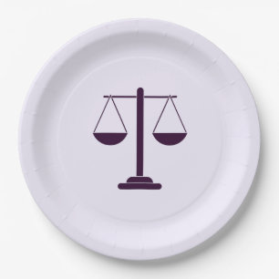Assiettes En Carton Échelles de la justice Symboles des services jurid