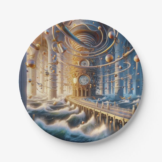 Assiettes En Carton Echos de '73 : Le Labyrinthe de Chronos Ocean (Devant)