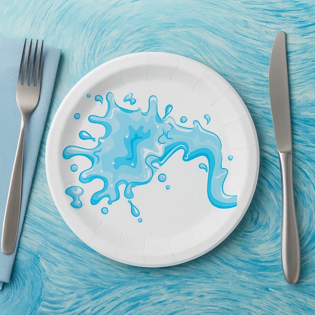 Assiettes En Carton Éclaboussure d'eau (Créateur téléchargé)