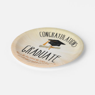 Assiettes En Carton Éclat en forme d'étoile doré de remise de diplôme 