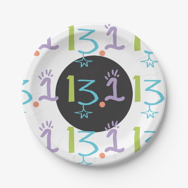 Assiettes En Carton Eclectique 13.1 Plaque à papier à thème semi-marat (Devant)