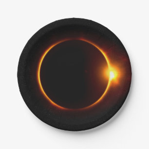 Assiettes En Carton Éclipse solaire Sun foncé et lune