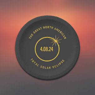 Assiettes En Carton Éclipse solaire totale en Amérique du Nord 04.08.2