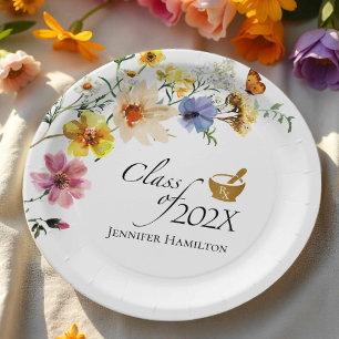 Assiettes En Carton École de pharmacie fleur sauvage   Catégorie de di