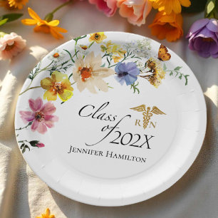 Assiettes En Carton École de soins infirmiers fleurs sauvages   Catégo