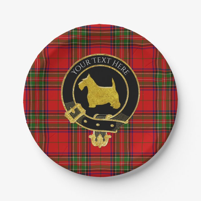 Assiettes En Carton Ecosse Terrier Clan Crest  (Devant)