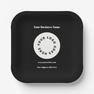 Assiettes En Carton Écran noir moderne Ajoutez votre logo