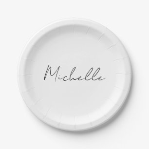Assiettes En Carton Écriture Élégante et Stylée Ajoutez Votre Nom