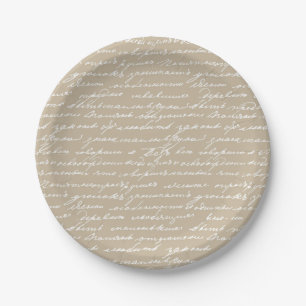 Assiettes En Carton Écriture manuscrite Cursive Auteur Livres romantiq